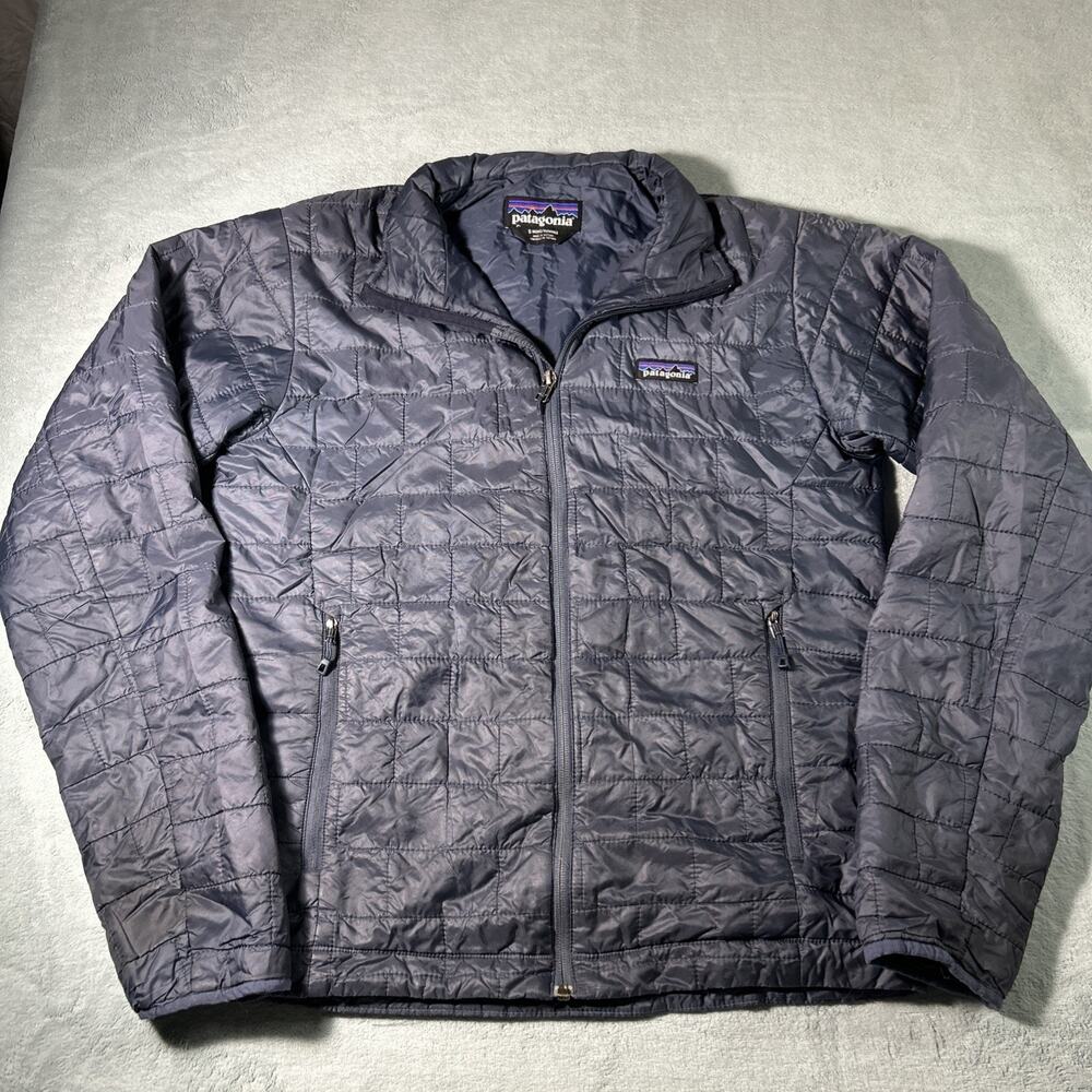 Patagonia Nano Puff Jacket Mens Small 84212 Navy Quilted Puffer Coat Outdoors - Picture 1 of 16